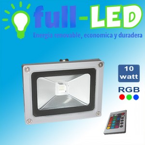 importadora full-led Repuestos en Chile en La Cisterna |  Foco 10 watt rgb/220 volt/control remoto/ envios a todo chile, Importadora full-led, es lider en iluminacion led y kit solares