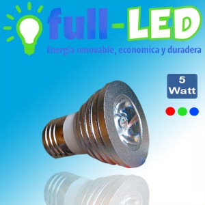 importadora full-led Repuestos en Chile en La Cisterna |  Dicroico full-led rgb / 5 watt / envios a todo chile, Importadora full-led, es lider en iluminacion led y kit solares