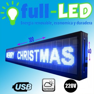 importadora full-led Repuestos en Chile en La Cisterna |  Letrero programable led 40 x 300 cm color blanco outdoor, Publicidad de alto impacto