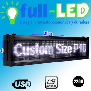 importadora full-led Repuestos en Chile en La Cisterna |  Letrero programable led 40 x 200 cm color blanco outdoor, Publicidad de alto impacto