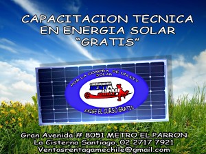 RENTAGAME CHILE Repuestos en Chile en La Cisterna |  Curso de energia solar, no se pierda esta oportunidad, Capacitacion tecnica en energia solar
