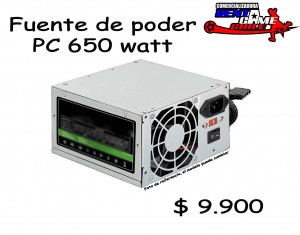 RENTAGAME CHILE Repuestos en Chile en La Cisterna |  Fuente de poder pc 650 watt/precio: $ 9.900, Rentagame: maquinas de juego:  accesorios,repuestos, servicio tecnico