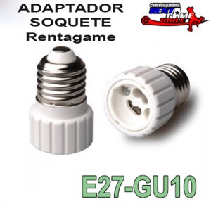 Rentagame chile Repuestos en Chile en La Cisterna |  Adaptador soquete rentagame/  gu-10 a e-27/envios a todo chile, Iluminacion led, ahorre hasta un 90% de energia electrica