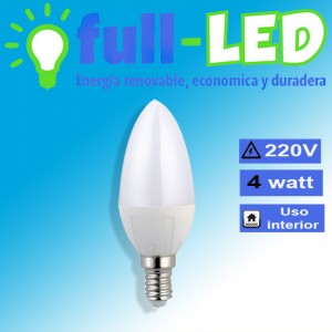 importadora full-led Repuestos en Chile en La Cisterna |  Ampolleta vela full-led /4 watt/220v / e14/envios a todo chile, Iluminacion led, ahorre hasta un 90% de energia electrica