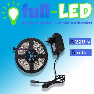 importadora full-led Repuestos en Chile en La Cisterna |  Cinta full-led 5 metros blanca /220 volt/con fuente, Importadora full-led, es lider en iluminacion led y kit solares