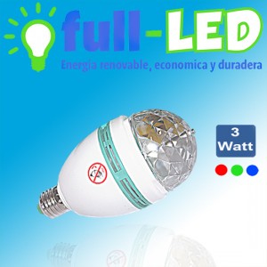 importadora full-led Repuestos en Chile en La Cisterna |  Ampolleta  led giratorio multicolor full-led /3 watt, Importadora full-led, es lider en iluminacion led y kit solares