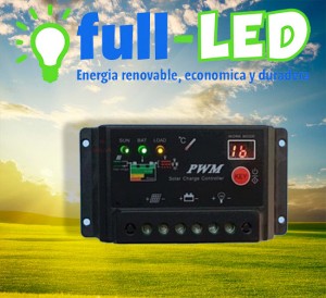 importadora full-led Repuestos en Chile en La Cisterna |  Regulador carga solar full-led/10 ah/ 12-24 volt, Importadora full-led, es lider en iluminacion led y kit solares
